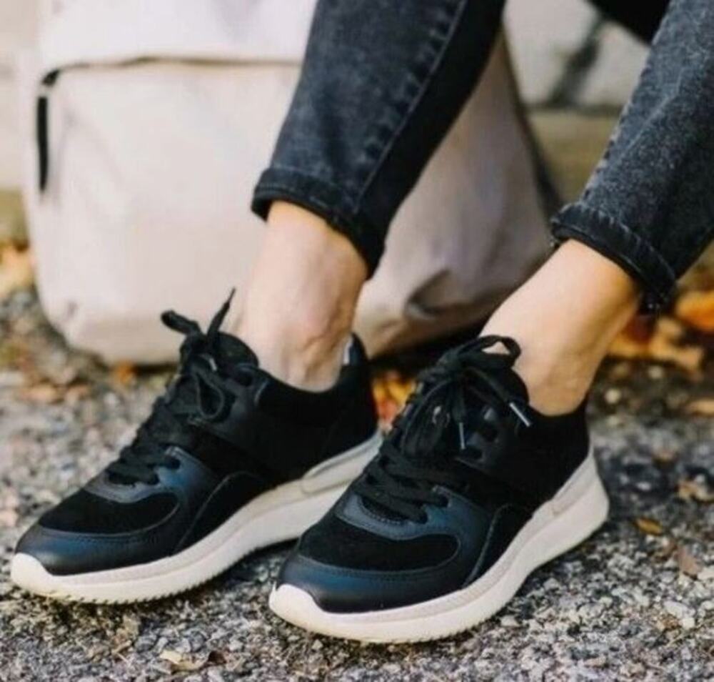 Everlane The Trainer Leather Sneakers Womens Size 11 Black Athletic Shoes